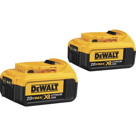 DEWALT 20V MAX Premium XR Lithium-Ion Battery — 2-Pk., 20 Volt, 4.0Ah, Model# DCB204-2 ...