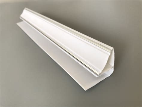 Customized Length Pvc Angle Profile , White Plastic Angle Trim With Two ...