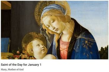 Jan. 1 - Solemnity of Mary, the Holy Mother of God - Queen of Peace ...