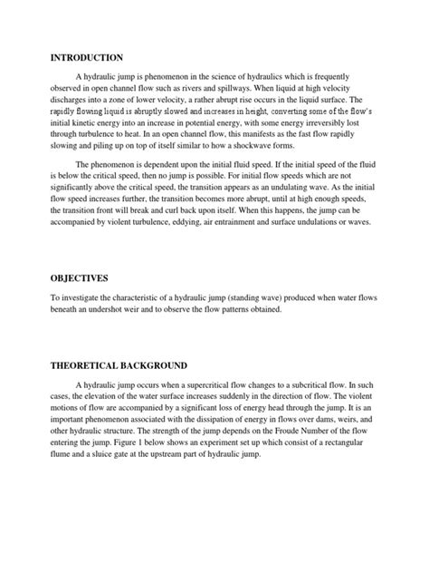 Introduction Hydraulic Jump | PDF | Chemical Engineering | Force