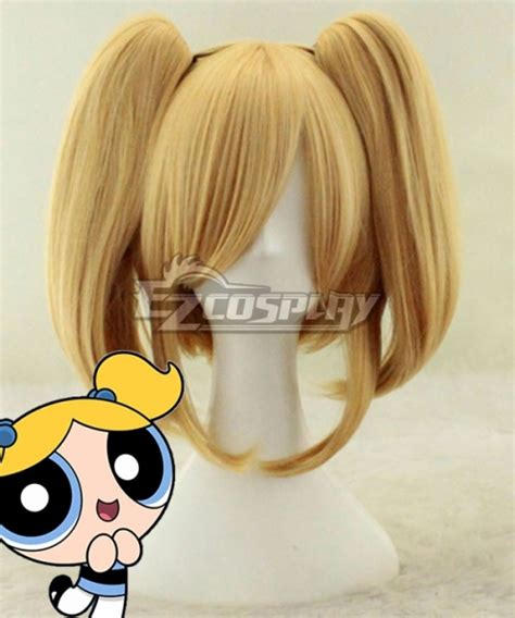 The Powerpuff Girls Bubbles Golden Cosplay Wig