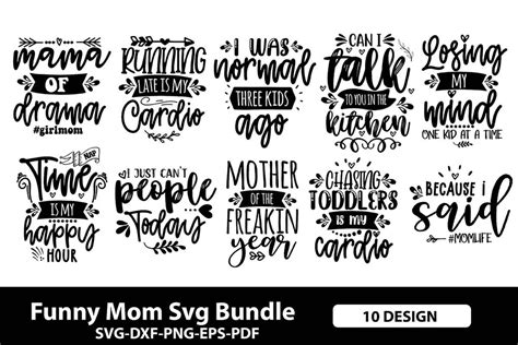 Funny Mom Svg Bundle - So Fontsy