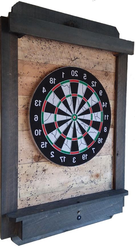 Darts Board Cabinet DartBoard Backboard LED Lighted Laser