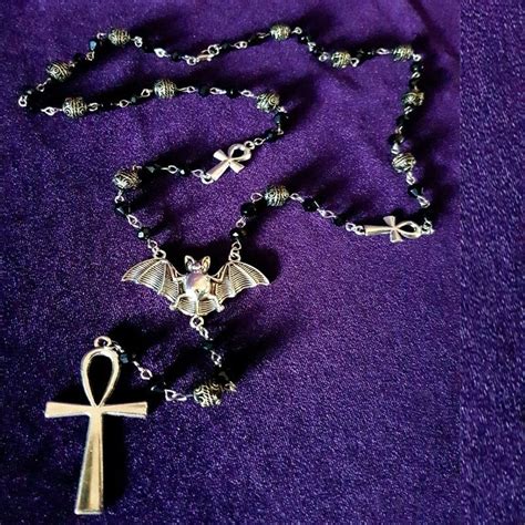 Vampire Bat Rosary - Occult vamp goth ankh beads bat gothic vampire ...