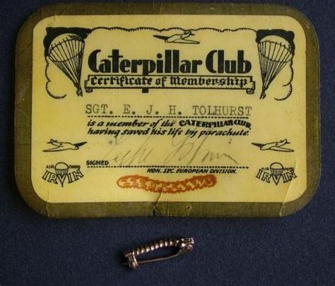 RAF Sergeant's Caterpillar Club Badge & Card