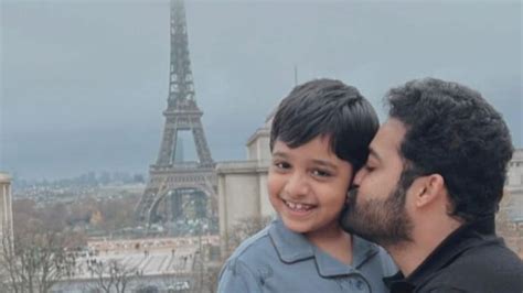 Jr NTR shares a cute moment with son Abhay Ram in front of Eiffel Tower ...