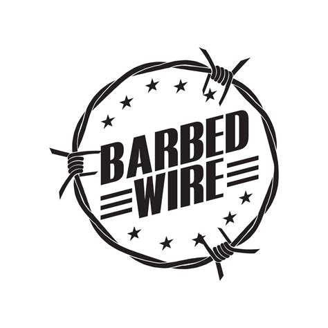 Circular Barbed wire vector illustration in stamp logo style, perfect ...