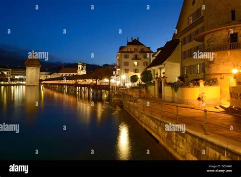 Historical chapel bridge lake lucerne hi-res stock photography and ...