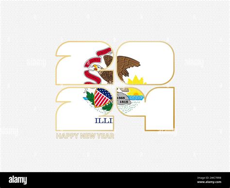 Abstract numbers 2024 with flag of Illinois. Vector illustration Stock Vector Image & Art - Alamy