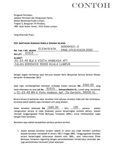 Surat Kepada Jabatan Kastam Malaysia