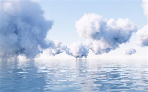 Premium Photo | Cloud and water surface 3d rendering