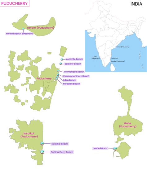 Beaches in Puducherry (Map) - UPSC