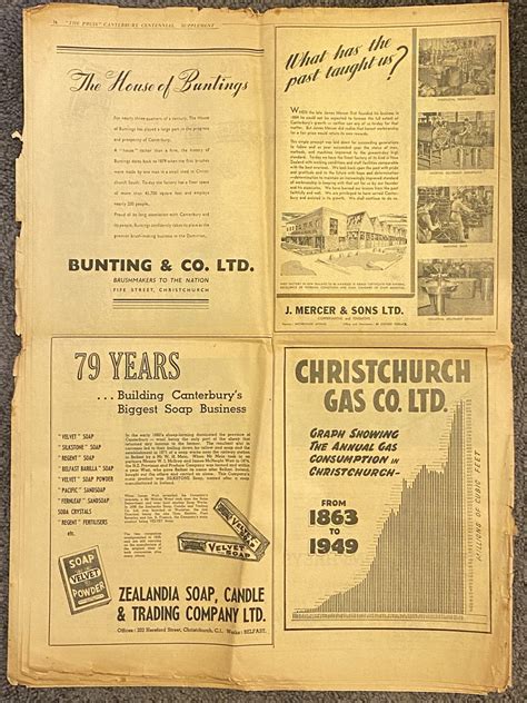 OLD NEWSPAPER: The Christchurch Press Centennial Supplement 1850 - 1950