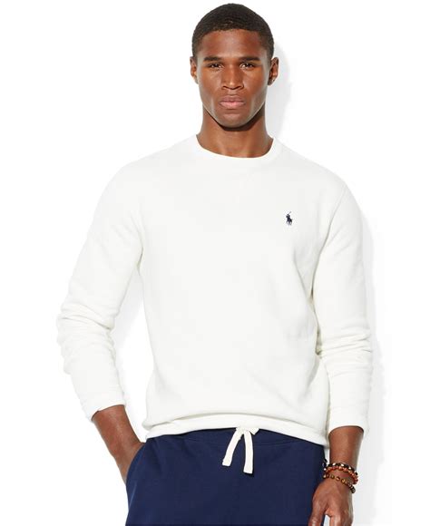 Lyst - Polo Ralph Lauren Classic Fleece Crew-Neck Sweater in White for Men