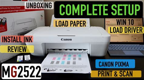 Canon Pixma MG2522 Setup, Unboxing, Install Ink, Load Paper, Install driver, Print, Scan ...