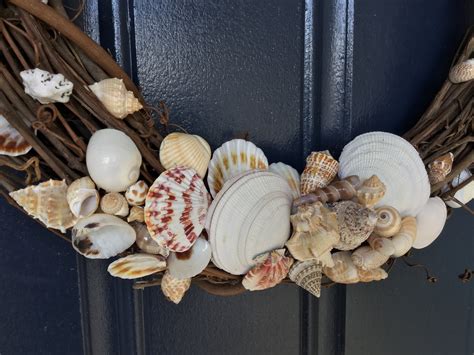 Coastal Seashell Wreath / Rustic Farmhouse Coastal Wreath - Etsy