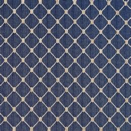 Navy Blue, Diamond Jacquard Woven Upholstery Fabric By The Yard