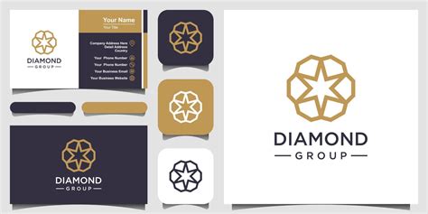 Creative Diamond Concept Logo Design Template and business card design. diamond group, team ...