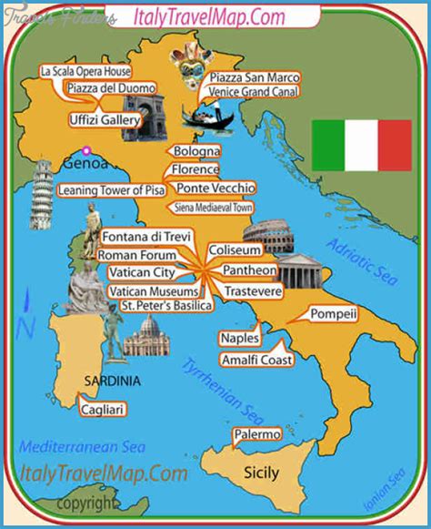 Italy Map Tourist Attractions - TravelsFinders.Com