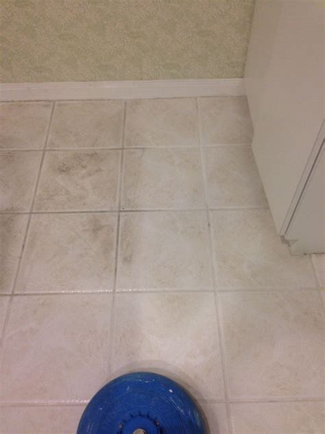 Before and after picture of tile and grout cleaning!! #TransformationTuesday | Grout cleaner ...