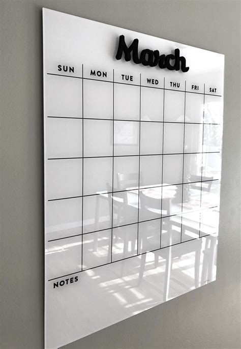 Dry erase calendar SMALL - Magnetic Acrylic calendar- Lucite calendar - wall calendar in 2022 ...