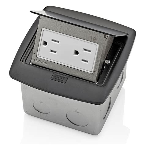 Pop-Up Floor Box with 15 Amp, Tamper-Resistant Outlet, PFTR1-MB – Leviton