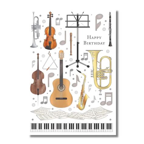 Birthday Card — Musical Instruments with Music Stand – The Symphony Store