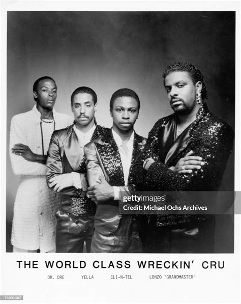 Electronic funk group World Class Wreckin' Cru (L-r Dr Dre , DJ Yella... News Photo - Getty Images