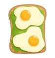 Whole egg avocado toast icon cartoon Royalty Free Vector