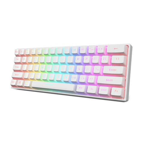 Gk61 Wired 61 Keys RGB Mechanical Keyboard White