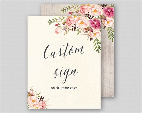 Custom Wedding Quote Sign Printable, Custom Quote Wedding Poster, Boho ...