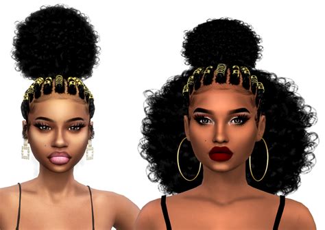 Alicia Hair // sims 4 cc // custom content black hairstyle // black ...