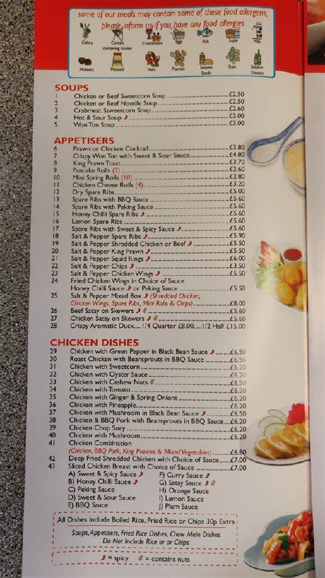 Menu at Fortune House restaurant, Burntisland