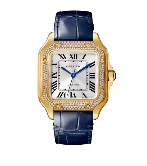 Cartier Yellow Gold, Diamond and Sapphire Santos de Cartier Watch 35 ...