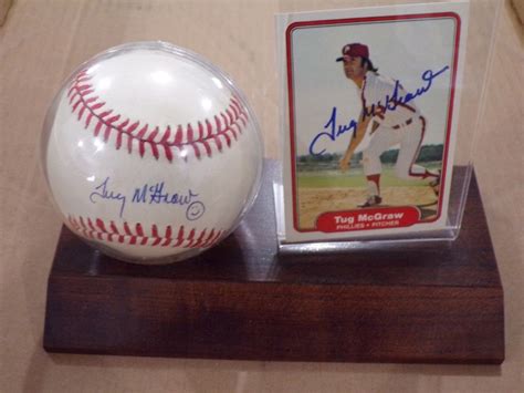 SIGNED BASEBALL & CARD TUG MCGRAW | Tug mcgraw, Baseball cards, Tug