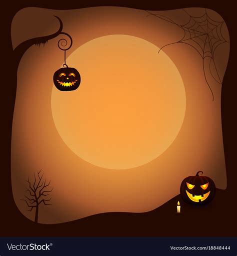 Halloween poster background with luminous pumpkins