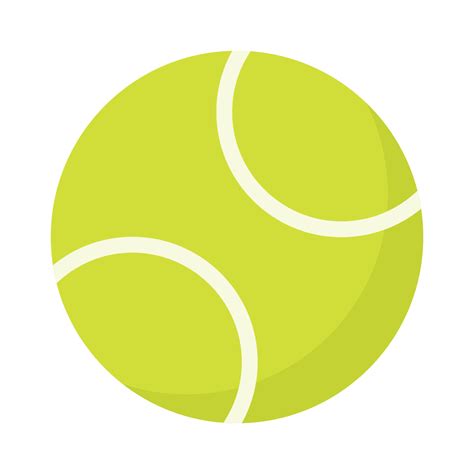 Tennis Ball Vector Icon Clipart in Flat Animated Illustration on White ...