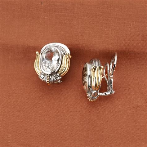 Lagos Sterling Silver & 18K Yellow Gold White Topaz Arcadian Earrings ...