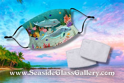 Dolphin Paradise Face Mask w/ Melt Blown Filter | Coastal Decor ...