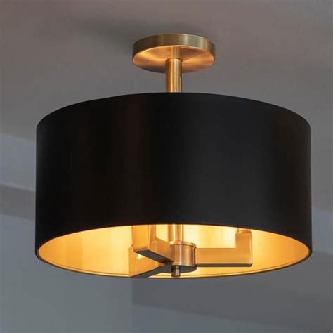 DSI Hamilton Collection 3-Light Black and Gold Semi-Flush Mount-17860 - The Home Depot in 2021 ...