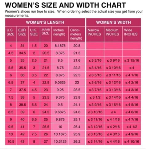 Shoe Size Conversion Chart Brazil