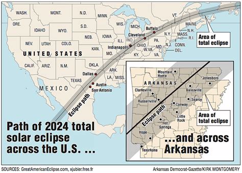 MAP: 2024 total solar eclipse path goes right over Arkansas | The Arkansas Democrat-Gazette ...