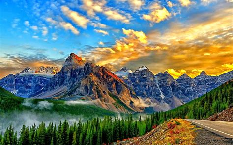 God's greatest creation., Mountain, Lake, Yellow, Sky, HD wallpaper | Peakpx