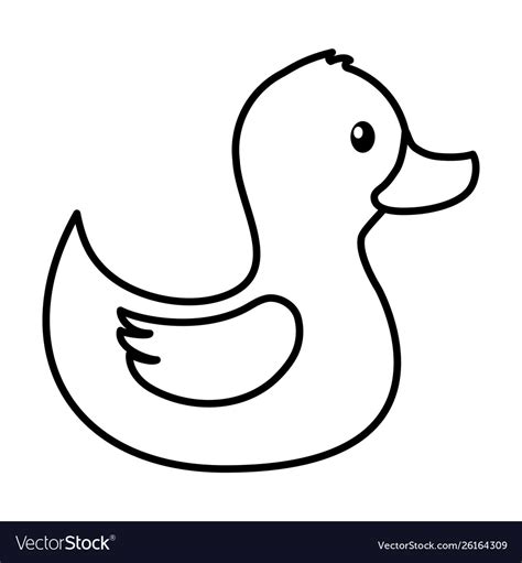 Rubber duck toy on white background Royalty Free Vector