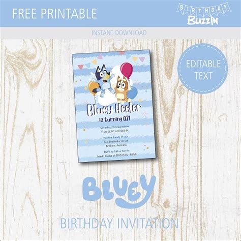 Invitations Bluey Birthday Card Bluey Family Birthday Party Bluey Birthday Invitation Printable ...