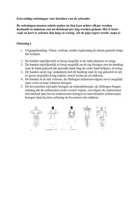 Eenvoudige oefeningen voor klachten van de ... - Praktijk Open Hart