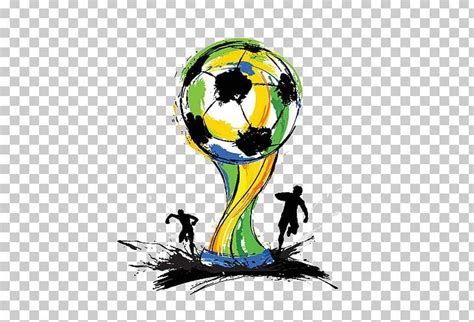 a soccer ball with the colors of the world cup on it, and two people ...