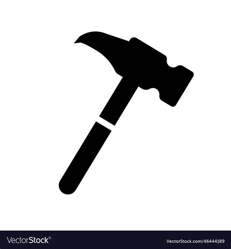 Nail hammer silhouette icon or claw hammer Vector Image