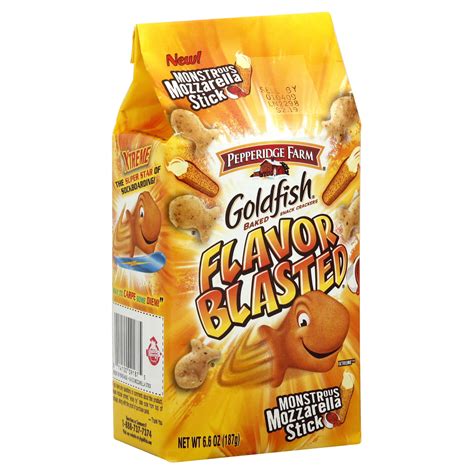 Goldfish Flavor Blasted Crackers, Baked Snack, Monstrous Mozzarella Stick, 6.6 oz (187 g)