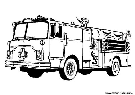 Fire Truck Car Firefighter Coloring page Printable